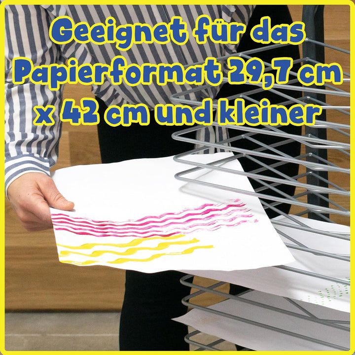 READY 2 LEARN Gestell zum Trocknen von Kunst - Stabiler Kunst-Organizer für Bilder und Zeichnungen -