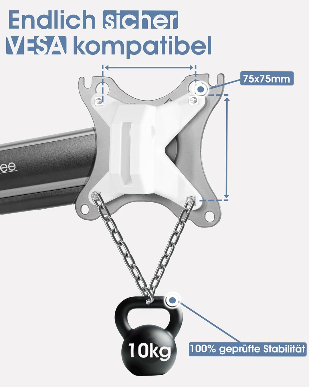 3IDEE VESA Adapter für Samsung Curved QLED Monitor CJ79, CF79 (C34J791, LC34J791, C34F791 und mehr)
