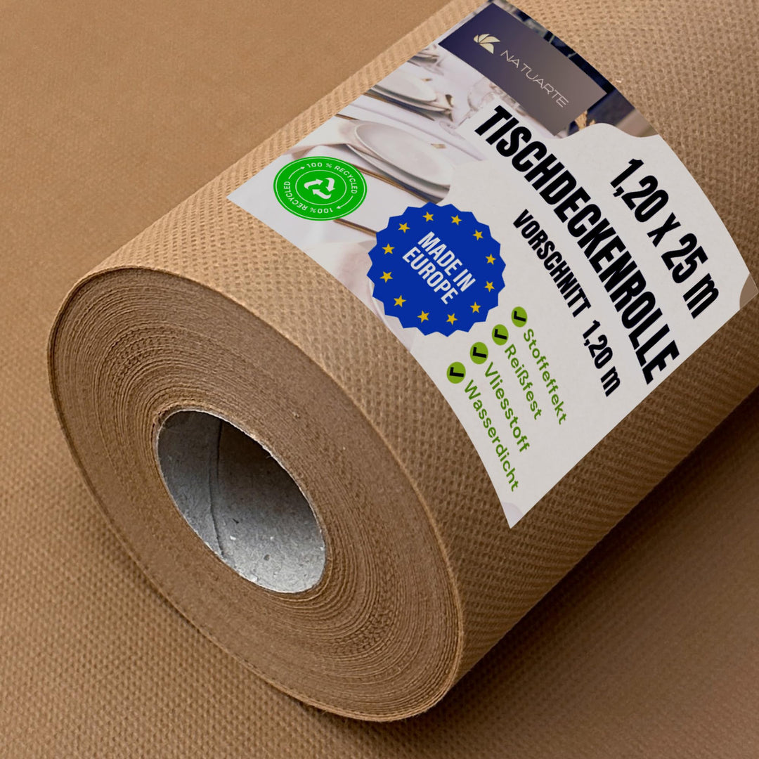 Tischdeckenrolle, 1.20m x 25m, VORSCHNITT alle 1,20m, Stoffähnliches Vlies Tischdecke, Einweg, Für F