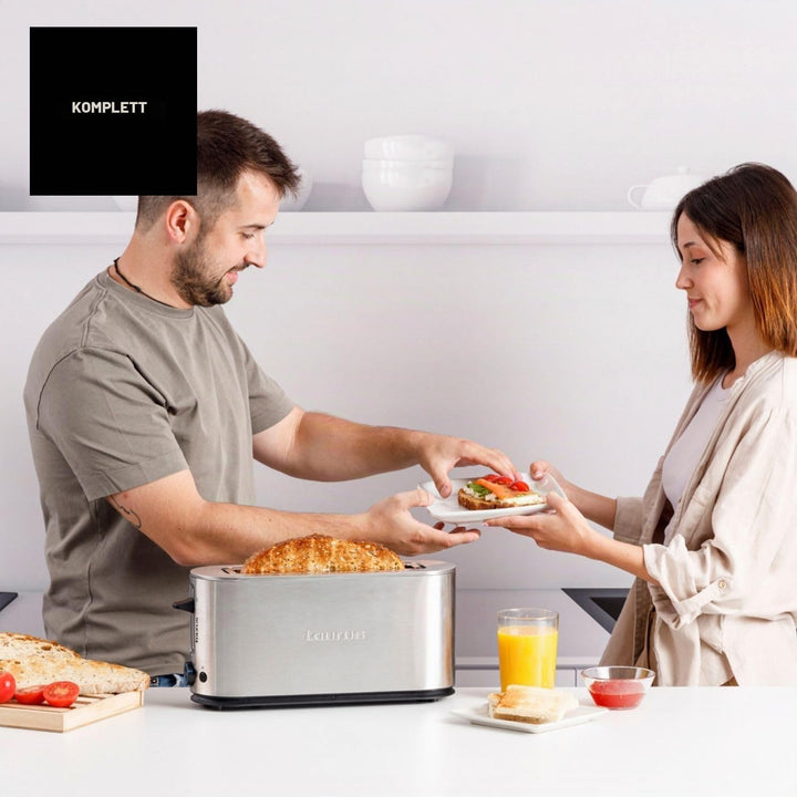 Taurus - Toaster Mytoast Legend 1000W | Edelstahlgehäuse | Extra grosser Schlitz 260x42 mm | 7 Bräun
