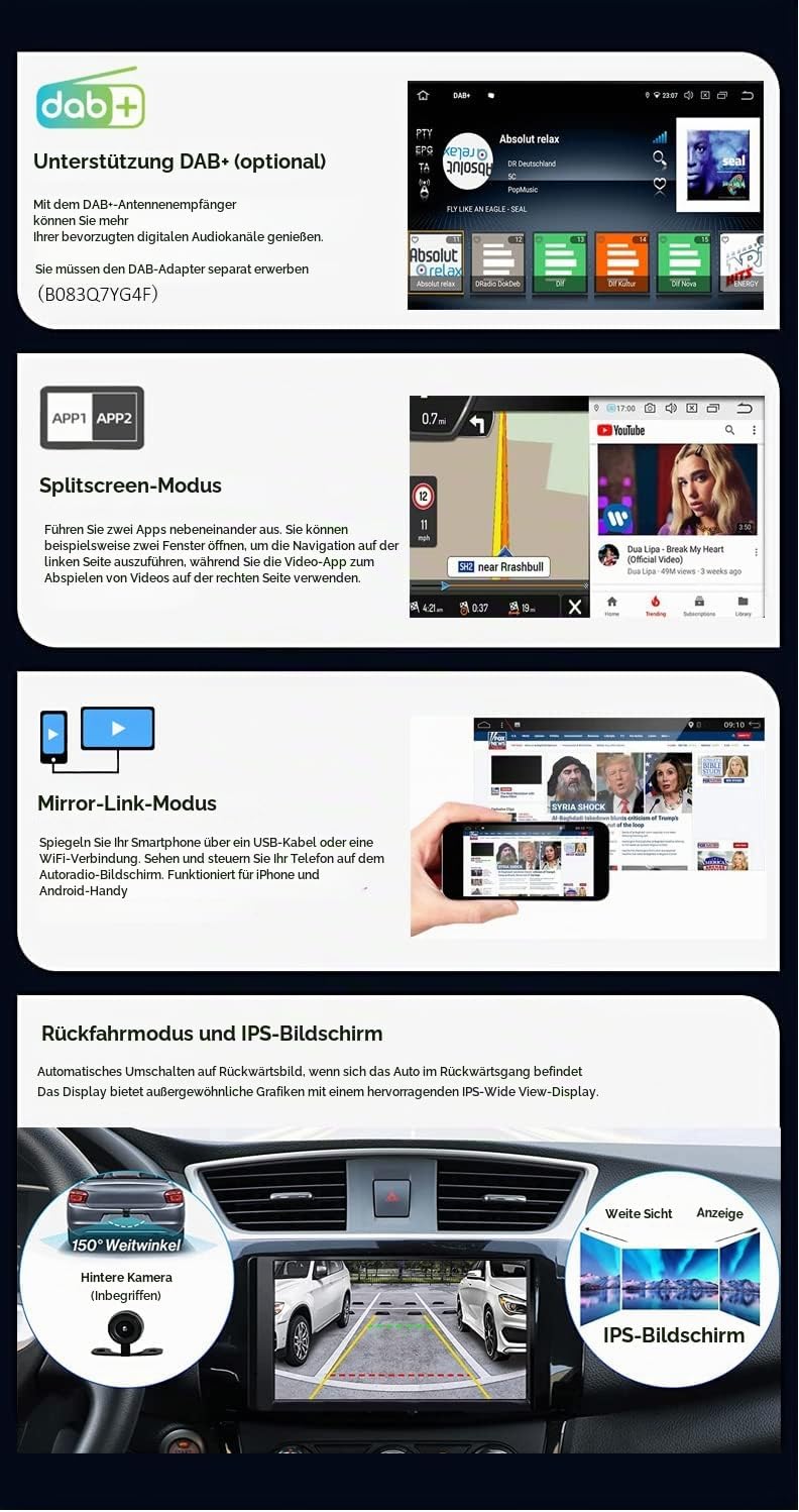 Android 15 Autoradio für Ford Kuga Escape C-max 2013-2017 - Rückfahrkamera KOSTENLOS - 2G+64G - IPS