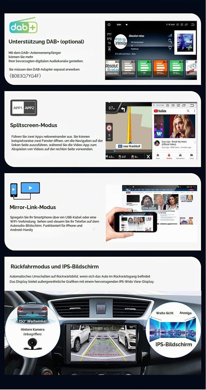 Android 15 Autoradio für Ford Kuga Escape C-max 2013-2017 - Rückfahrkamera KOSTENLOS - 2G+64G - IPS