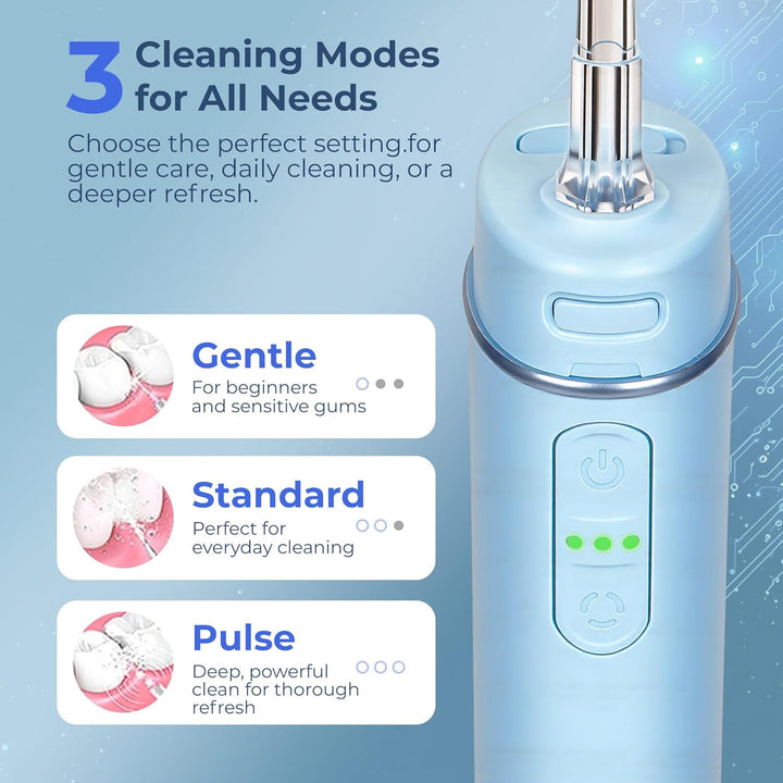 BarberBoss Munddusche für unterwegs, 6 Düsenaufsätze, kabellose Munddusche, USB-C-Ladefunktion und 3