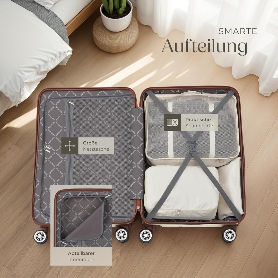 tectake® 13-TLG. Koffer Set mit Reisetasche, Koffer & Trolleys, Reisekoffer mit Rollen, Kofferset mi