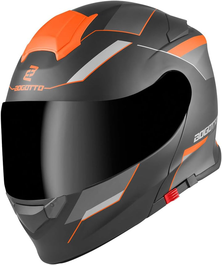 Bogotto V271 Delta Klapphelm (Black Matt/Orange,XS) XS Schwarz Matt/Orange, XS Schwarz Matt/Orange