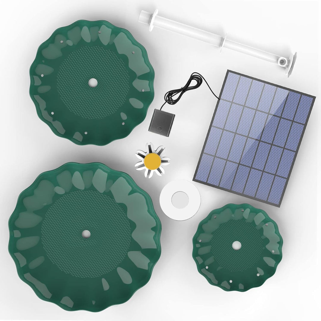 AISITIN DIY Brunnen,Vogeltränke Sets mit 3,5W Solar Springbrunnen, 3 Stufige Vogelfütterer für Draus