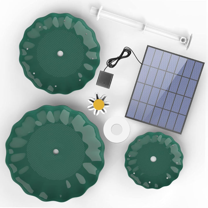 AISITIN DIY Brunnen,Vogeltränke Sets mit 3,5W Solar Springbrunnen, 3 Stufige Vogelfütterer für Draus