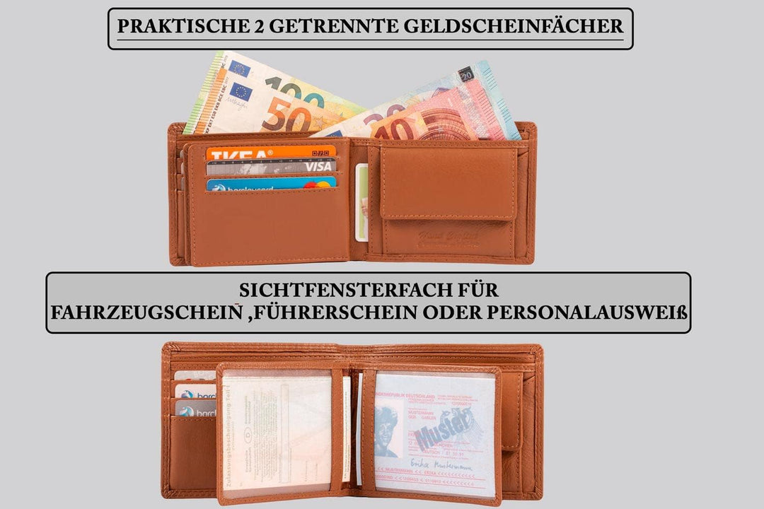 MATADOR Hochwertige Geldbörse Männer – Geldbeutel Männer Leder TÜV Geprüfter RFID Schutz | Geldbeute