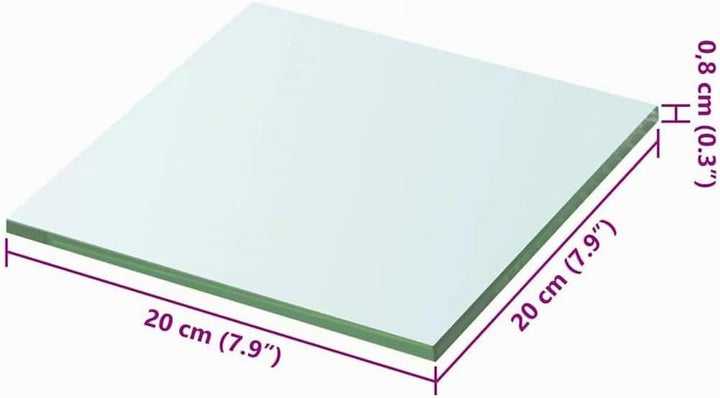 vidaXL Glasboden für Glasregal Transparent 20x20cm Glasscheibe Glasplatte 20 x 20 cm, 20 x 20 cm