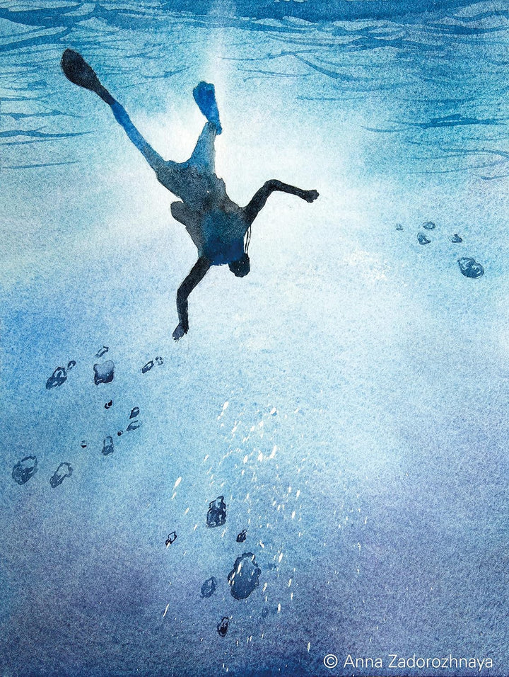 Schmincke – HORADAM® AQUARELL, Super Granulation Set Tiefsee, 5 x 15 ml-Tuben, 74 841 097, Holzkaste