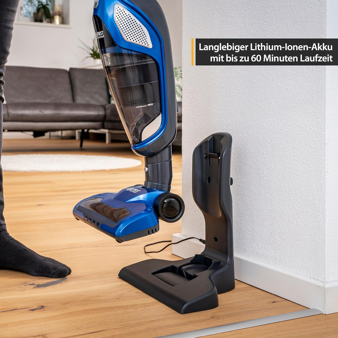 TZS First Austria 2in1 Stiel- und Handstaubsauger | bis zu 60 min Akkulaufzeit | Bodenbürste mit LED