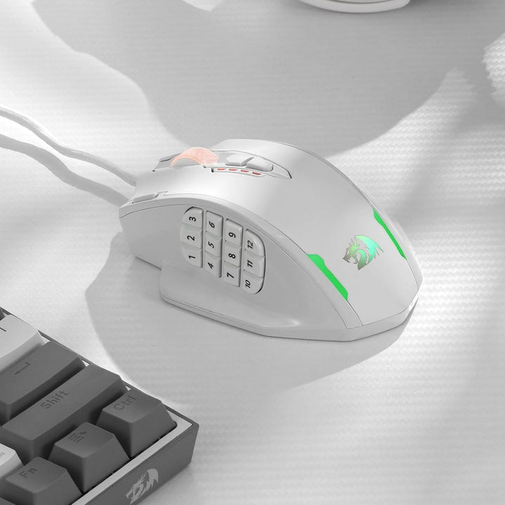 Redragon M908 Impact RGB-LED-MMO-Maus mit seitlichen Tasten, optische kabelgebundene Gaming-Maus mit