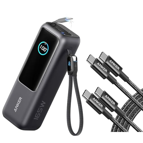 Anker 100W USB C Kabel [2 Stück 1,8m]+Anker 165W 25000mAh Laptop Powerbank
