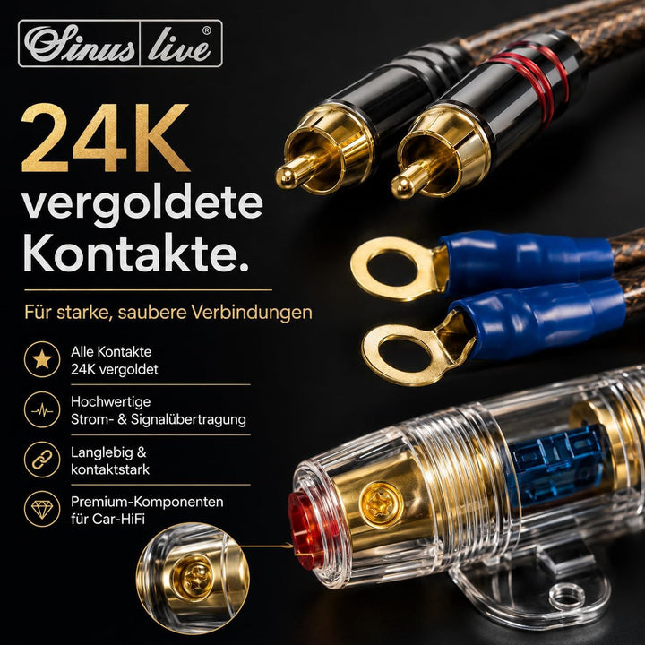Sinuslive KS-16 5m Car-HiFi Batteriekabel Set 16mm², 16mm²