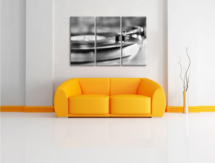 Pixxprint Schallplatte als Leinwandbild | Grösse: 3 Teilig (120x80) | Wandbild| Kunstdruck | fertig
