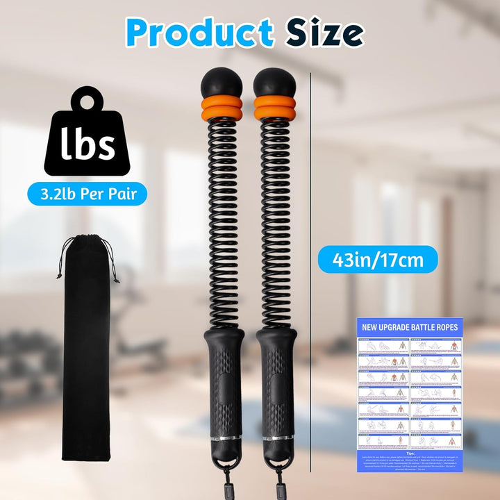 2Stück Battle Ropes Ohne Seil,Gewichtete Ropeless Battle Ropes,Tragbare Gewichtete Seile Ohne Seil,S