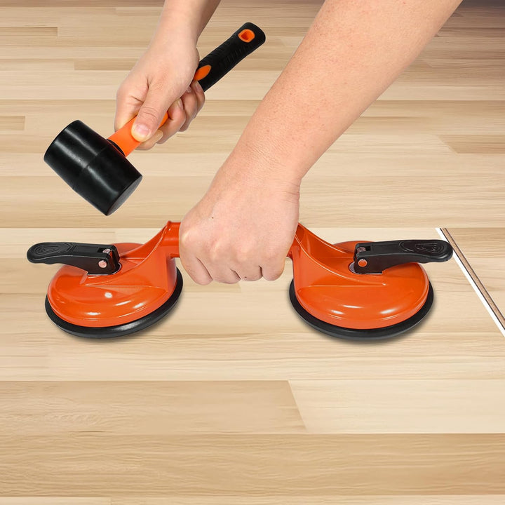 Bodenlückenfixierer für Laminatböden, Reparaturwerkzeug, inklusive robustem Aluminium-Saugnapf und F