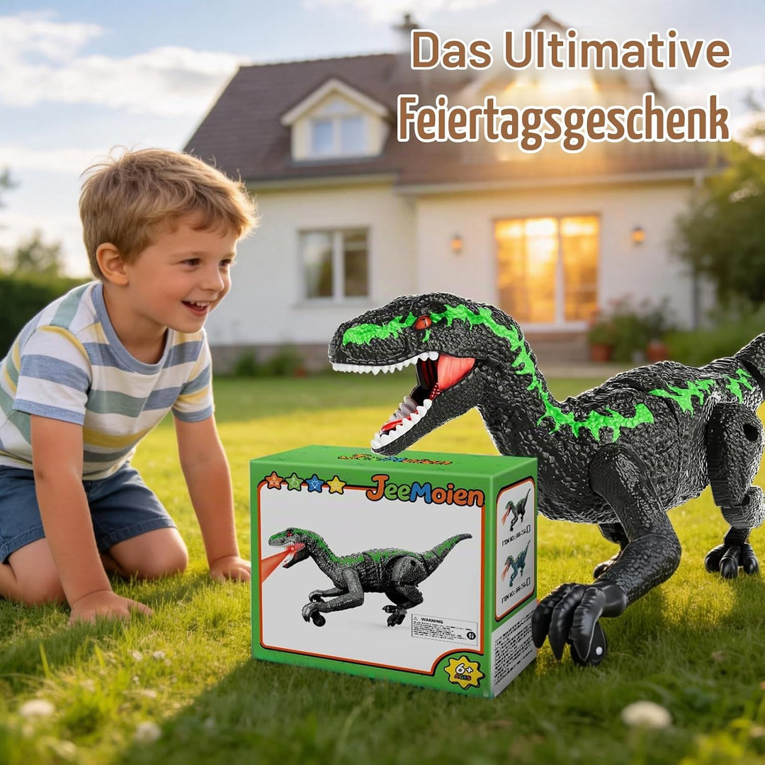Ferngesteuertes Dinosaurier Spielzeug für Kinder 3–12 Jahre, RC Roboter Dino mit Laufbewegung, Brüll