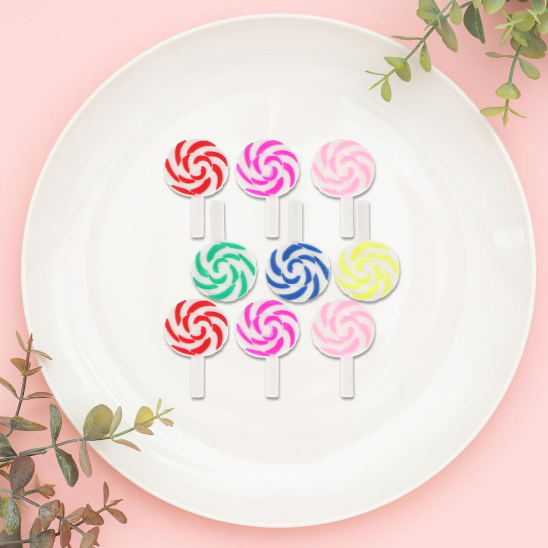 ULTNICE 36 StüCk Diy Lutscher Verzierungen Aus Polymer Clay Bunte Regenbogen Lollipops Bastelset FüR