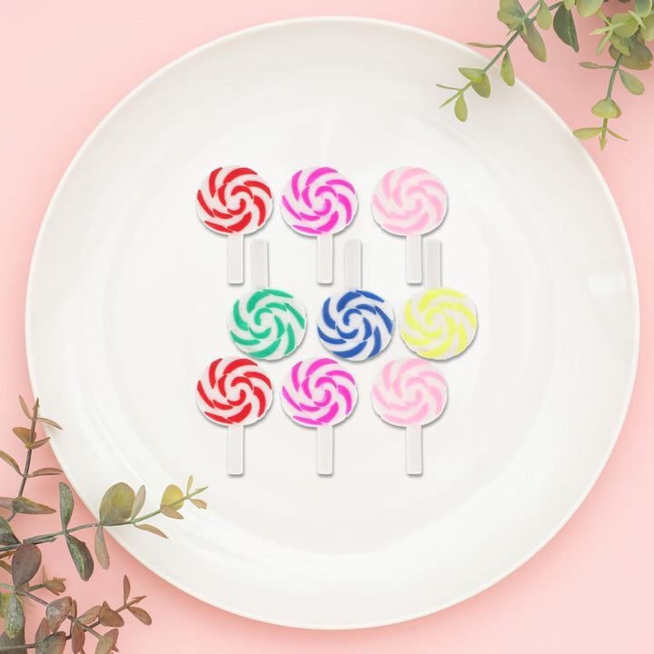ULTNICE 36 StüCk Diy Lutscher Verzierungen Aus Polymer Clay Bunte Regenbogen Lollipops Bastelset FüR