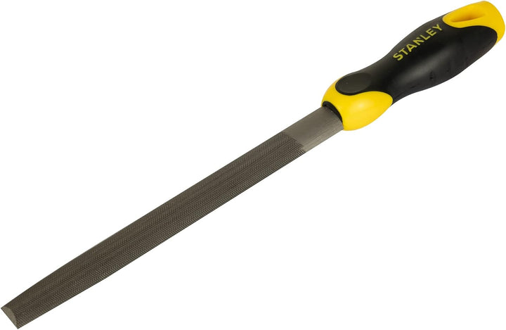 Stanley Halbrundfeile, Hieb 1, 200mm Länge, Karbon-Stahl, ergonomischer Bi-Material Handgriff, Griff