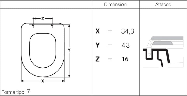 Sì WC-Sitz, Polyester, Clodia, Weiss