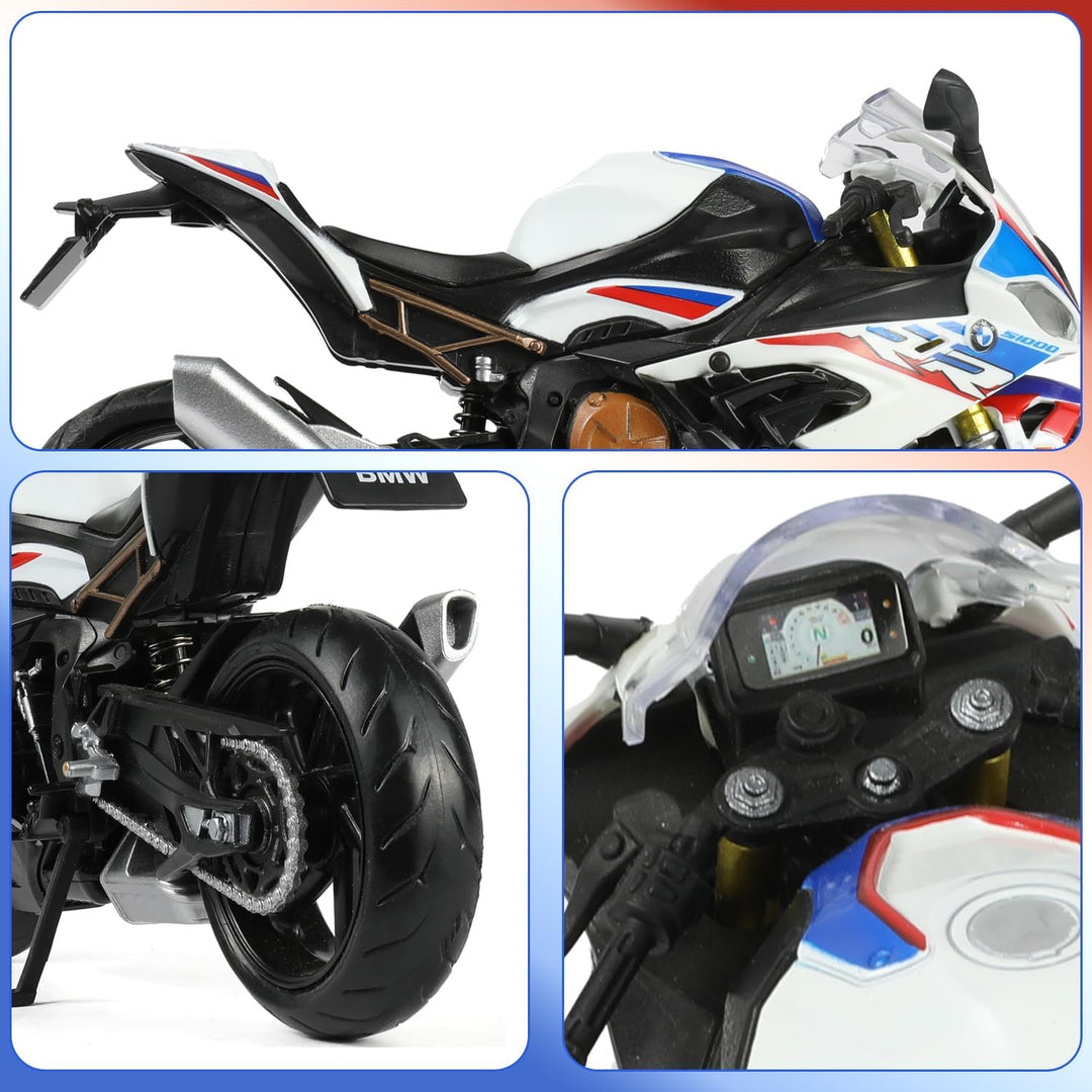 Risopen 1/12 S1000RR Motorrad Modell Spielzeug Mini Legierung Metall Diecast Motorrad Modell Weiss M