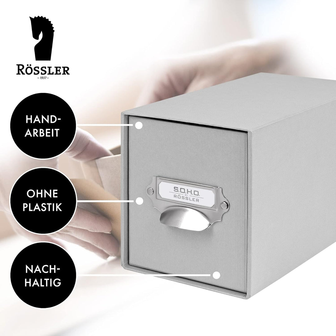 Rössler SOHO CD-Schubladenbox | Schubladen-Aufbewahrungsbox | Organizer mit Schublade | Storage Box
