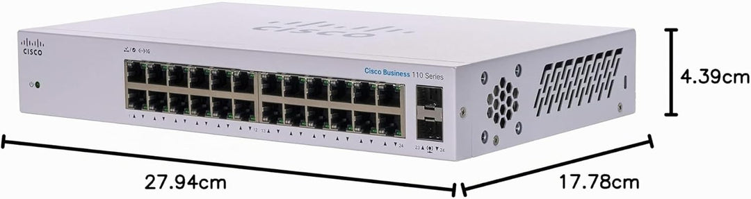 Cisco Business CBS110-24T-D Unmanaged Switch | 24﻿ GE-Ports | 2﻿ x﻿﻿ 1G-SFP Shared | Begrenzter Lebe