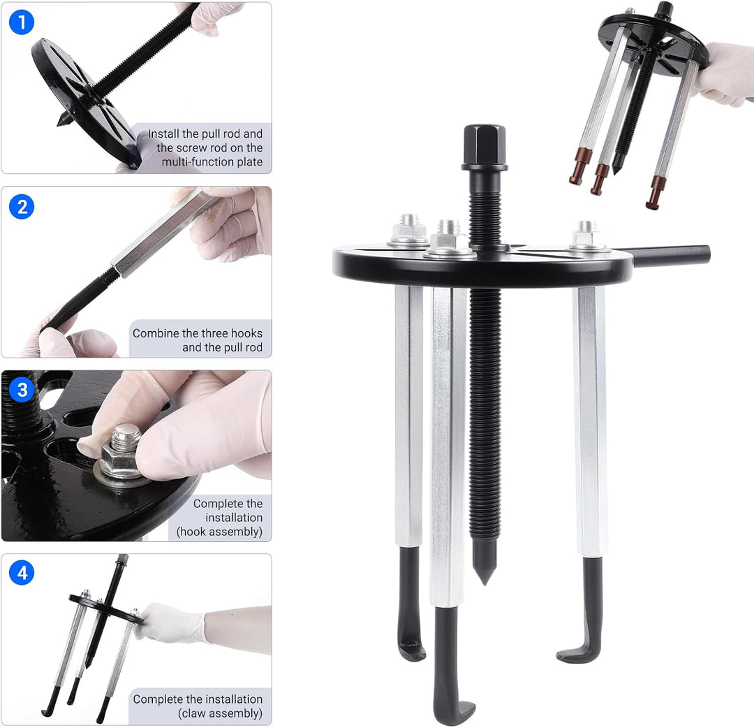 OiLiehu 21 in 1 Lagerabzieher Set, Universal Innenlager Abzieher, Abzieher mit 3 Gebogenen Haken, Ku