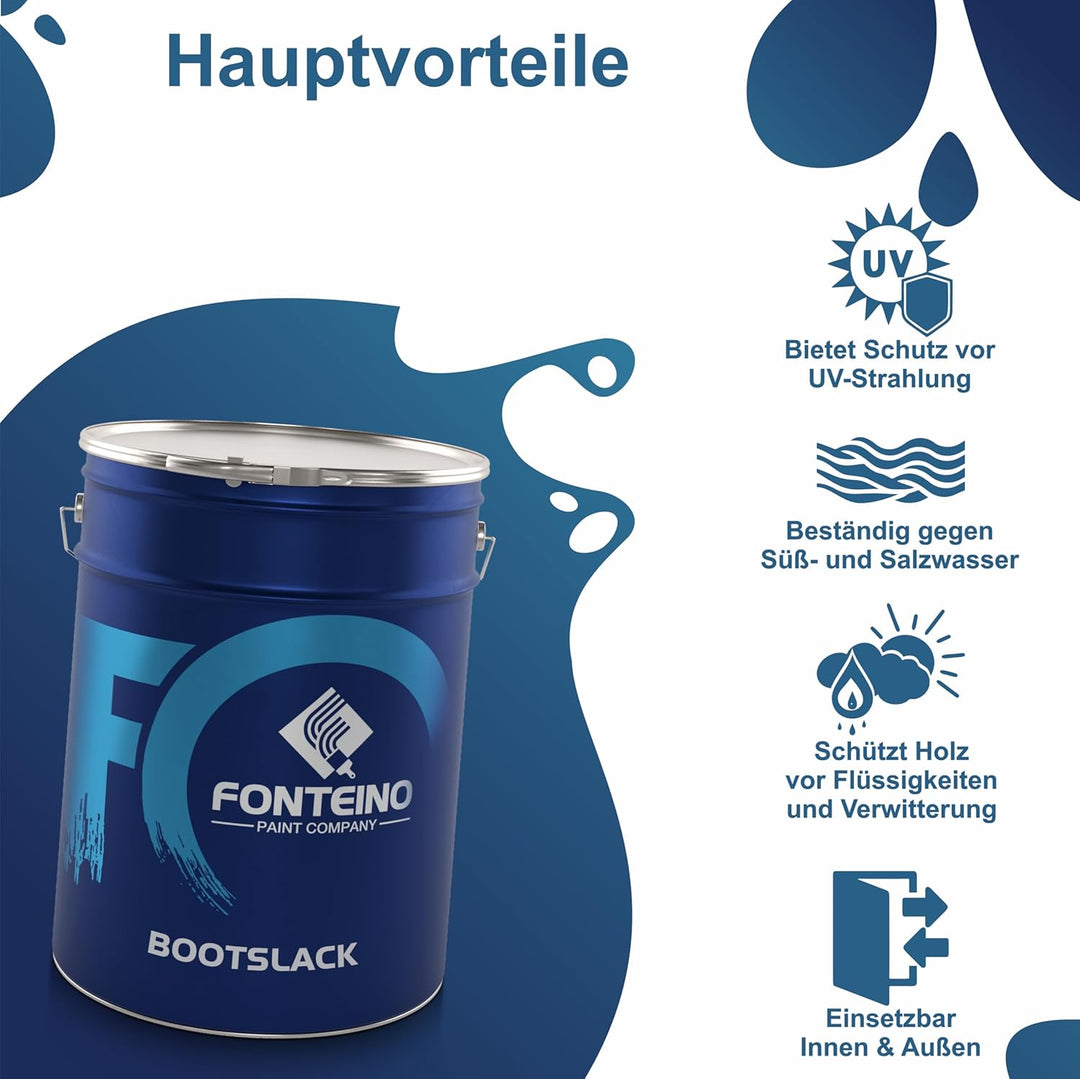 Bootslack Bootsfarbe Schiffslack Yachtlack Lack für Holz Parkettlack Treppenlack Gartenmöbellack - S