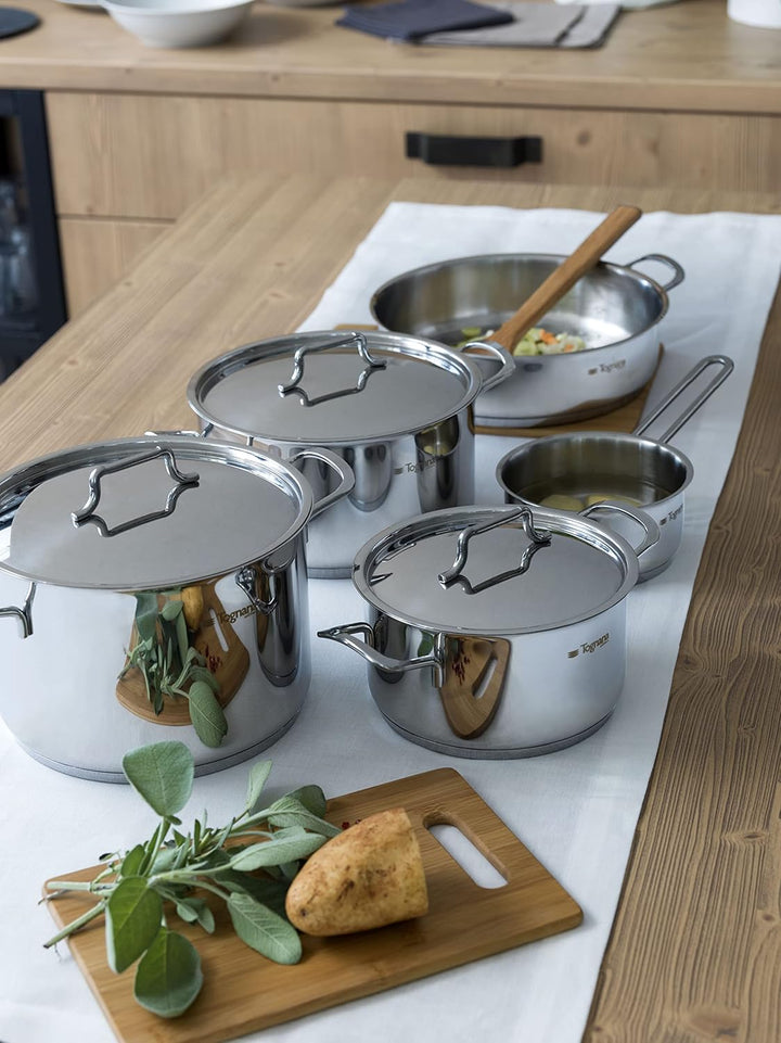 Tognana Vanitosa Kasserolle 16 cm mit 2 Griffen, Edelstahl, Silber