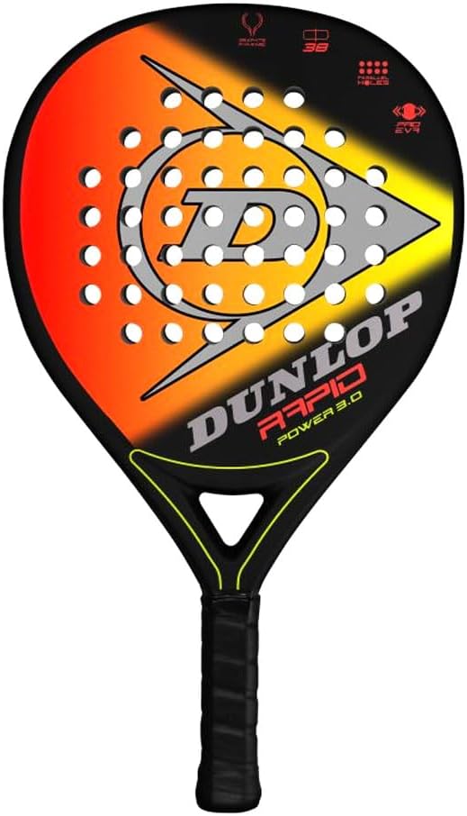 Dunlop Sports, Rapid Power 3.0, Padel-Schläger, Schwarz/Orange/Gelb, U, Unisex-Erwachsener