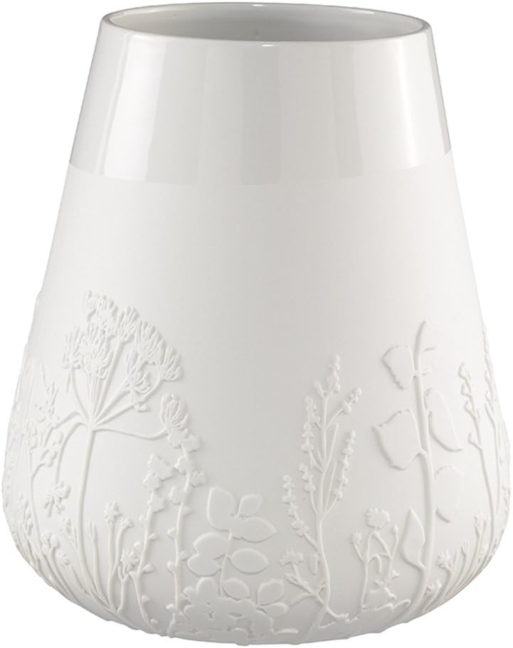 Räder - ZUHAUSE Poesie Vase - Blume - Porzellan Höhe 26 cm Ø 15cm, 16,5 x 11,5 x 20,5 cm, Weiss 16,5