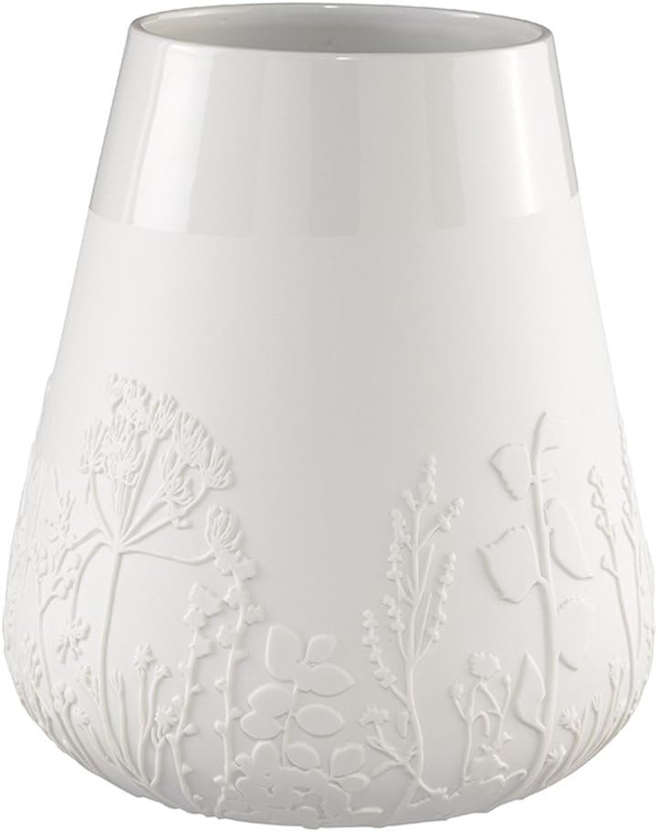 Räder - ZUHAUSE Poesie Vase - Blume - Porzellan Höhe 26 cm Ø 15cm, 16,5 x 11,5 x 20,5 cm, Weiss 16,5