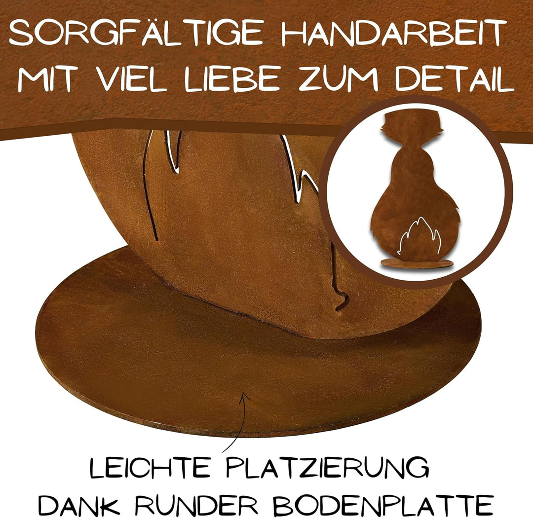 Rostikal Metall Hase Berti mit Patina 25 cm – Dekorative Vintage Deko – Handmade Edelrost Hase für W