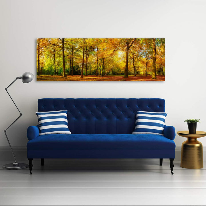 Feeby Bilder Wald Baum XXL100x40 cm 1Teilig Wohnzimmer Schlafzimmer Bilder Wandbilder Modern Leinwan