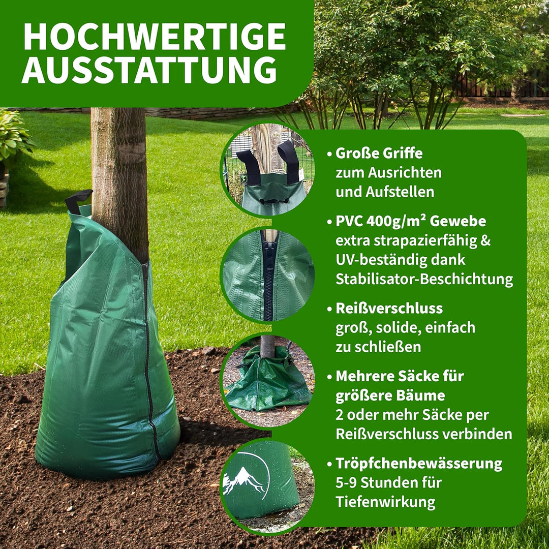 TTL Garden Baum Bewässerungssack 75L - Wassersack & Baumbeutel 75 Liter zur Tröpfchenbewässerung für