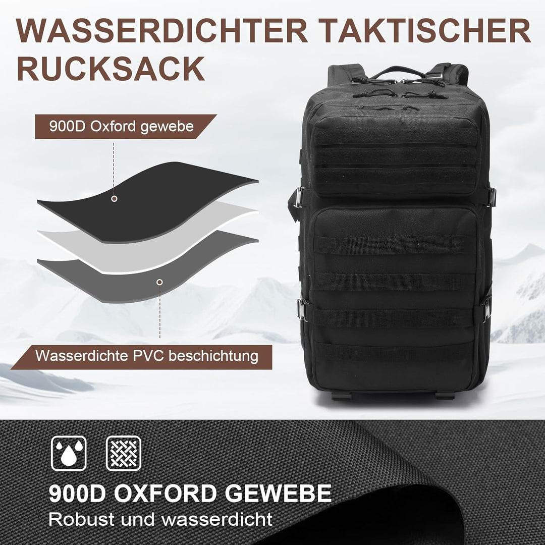 SHANNA Trekkingrucksack, Wanderrucksäcke Militärrucksack 45L Armee Rucksack MOLLE Assault Pack Takti
