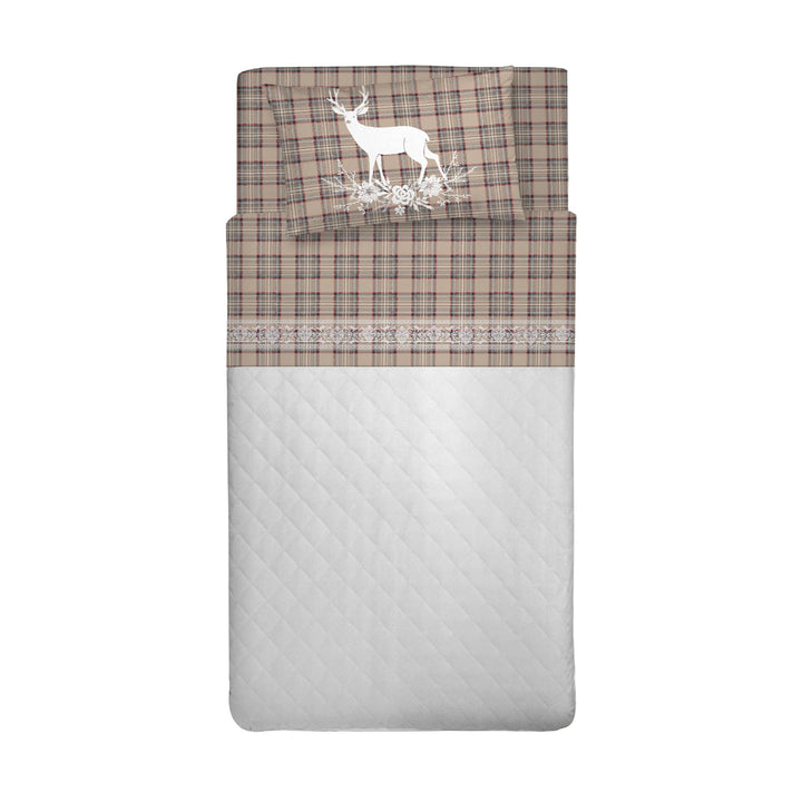 PENSIERI DELICATI Bettwäsche Set Einzelbett 100% Baumwolle, Einzelbett 90x200 Inklusive Bodenblech,
