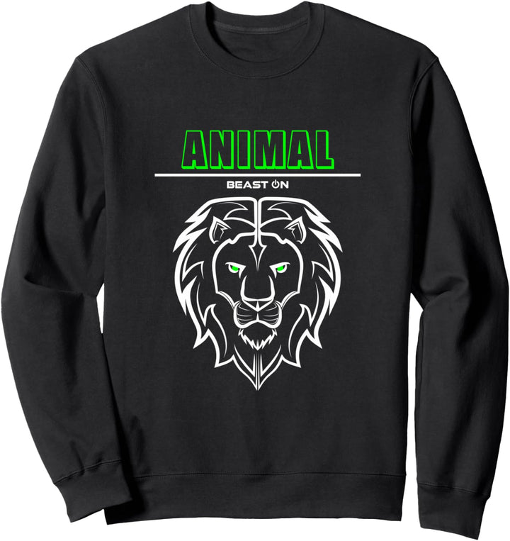 Animal Löwe Kopf Grün Gym Workout Fitness Gains Bodybuilder Sweatshirt