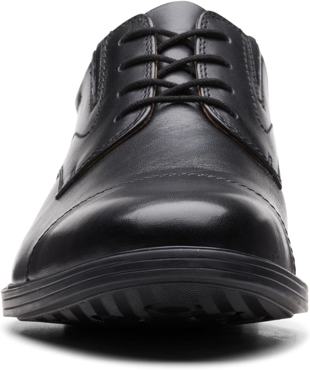 Clarks Herren Whiddon Cap Sneaker 43 EU Schwarzes Leder, 43 EU Schwarzes Leder