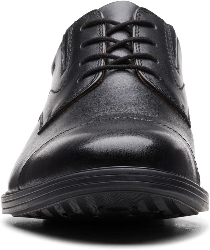 Clarks Herren Whiddon Cap Sneaker 43 EU Schwarzes Leder, 43 EU Schwarzes Leder