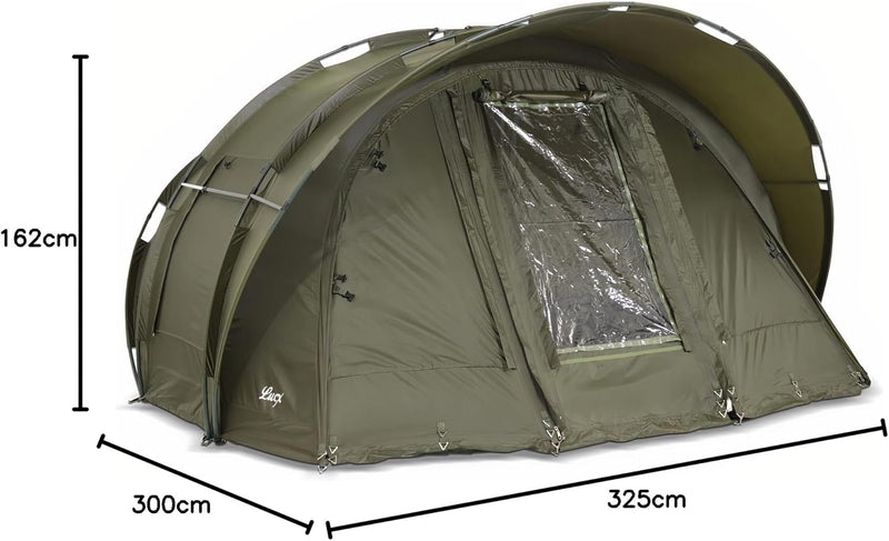 Lucx Leopard Bivvy Angelzelt Personen Karpfenzelt 2 bis 3 Mann Anglerzelt Carp Dome Fishing Tent 10.