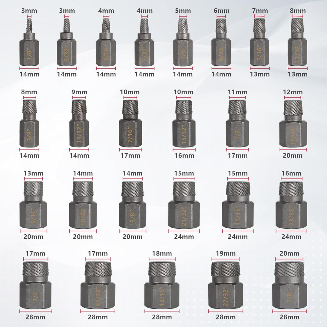 CPROSP 25tlg Schraubenausdreher Set Profi, Screw Extractor zum Entfernen Von Gebrochenen Bolzen, Sch