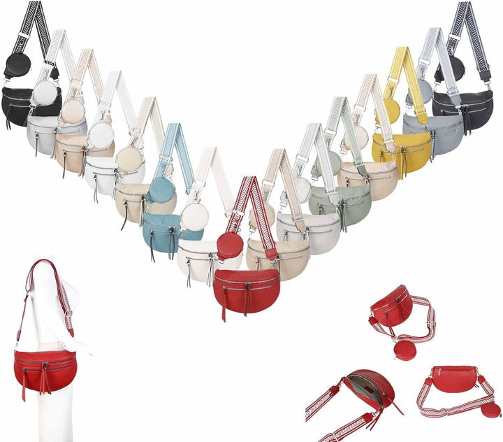 Damen Tasche Umhängetasche Brusttasche Muster Gürtel Bauchtasche Crossbody Gürteltasche Hüfttasche C