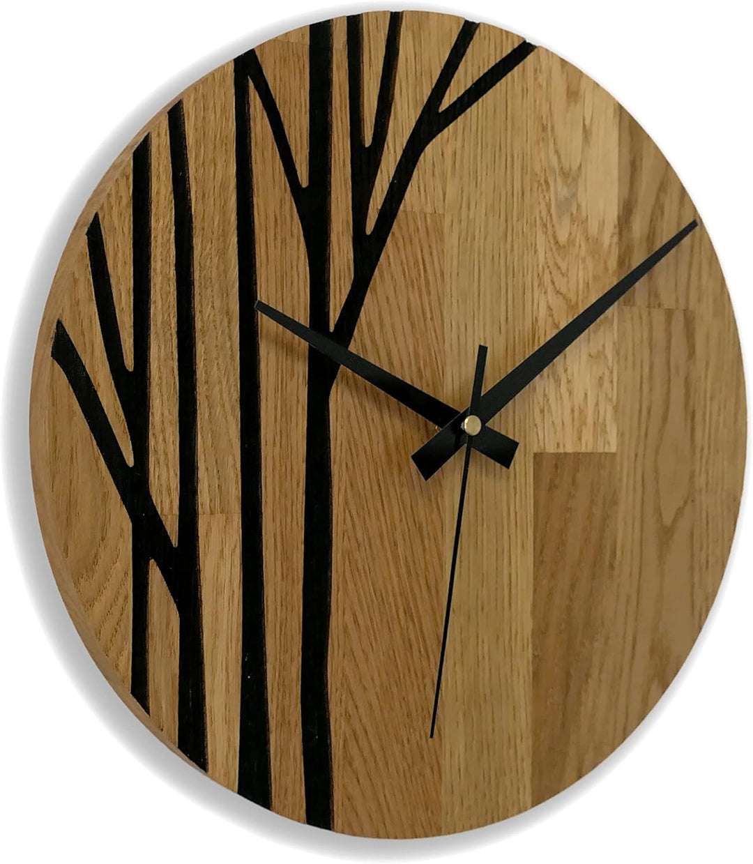SENTOP Wanduhr aus Holz, Wanduhr aus Eiche, Moderne Wanduhr, Heimdekoration, Wanduhr aus echtem Eich