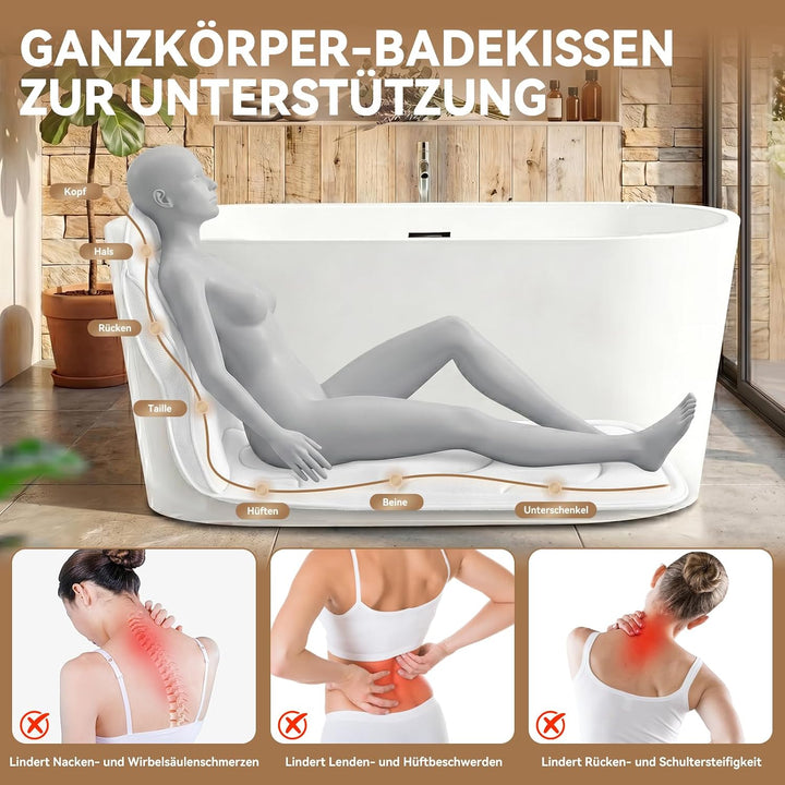 Poemland Luxus Dicke, volle Körper Badewannenkissen Mat &amp; Cushion für Badewanne Kopfstütze Hals Schu