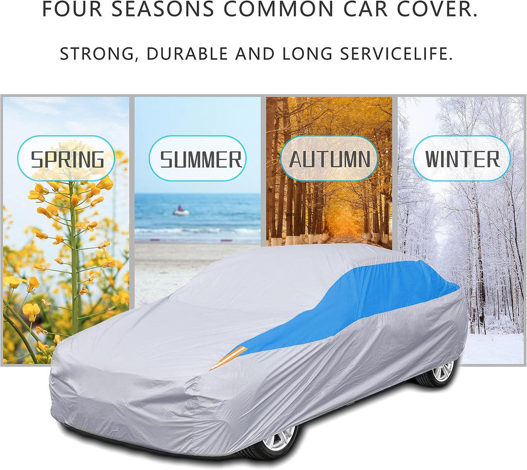 FSGRICH Abdeckung für Auto, wasserdicht, UV-beständig, staubdicht, Kratzfest, Schnee im Freien…, Sil