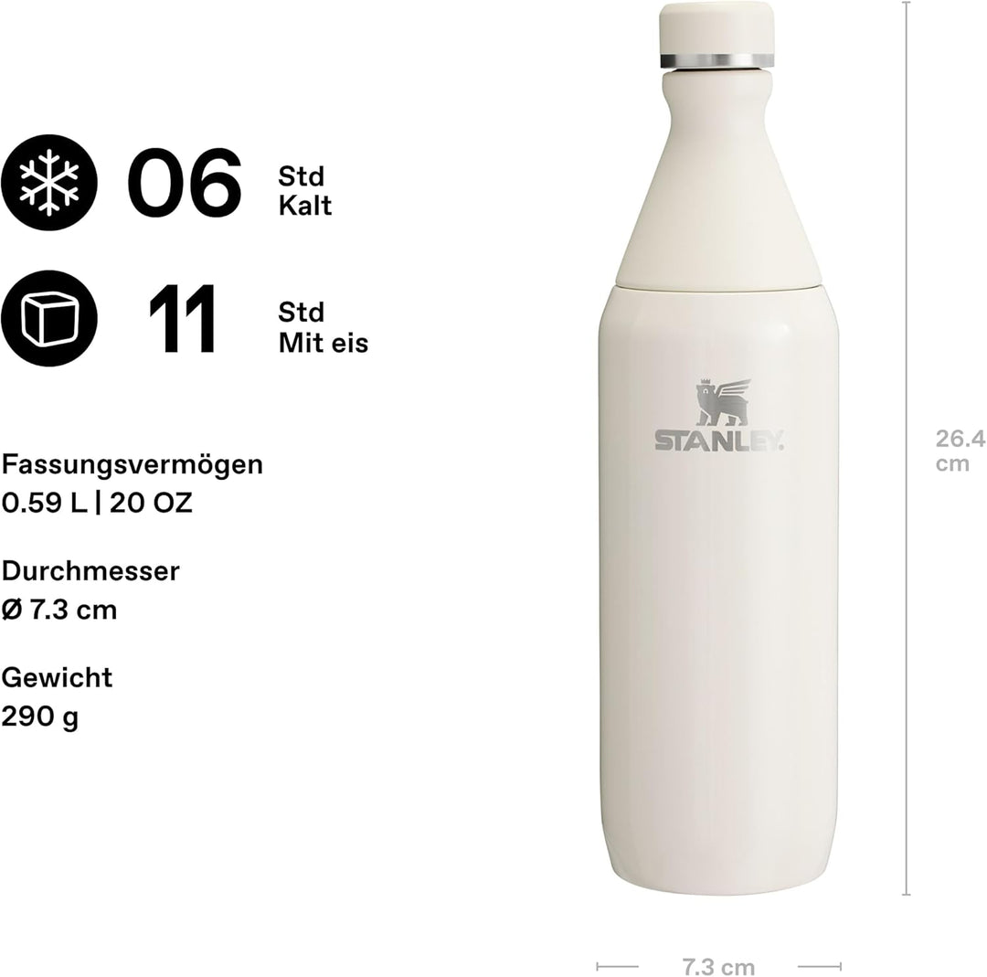 Stanley All Day Slim Trinkflasche Edelstahl 0.6L - Thermosflasche Kühlt 6 Stunden - 11 Stunden Eisge